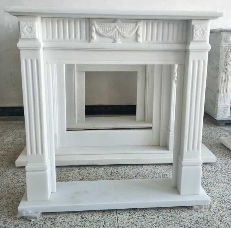 Clean White Marble Mantel T7118