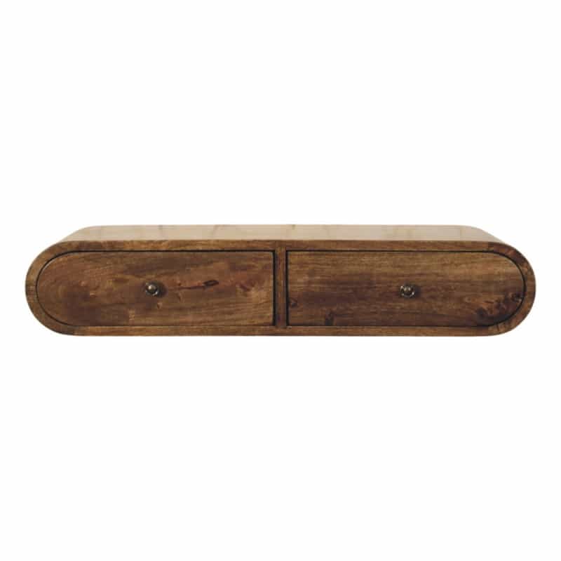 Rounded Wall-Mounted Console With 2 Drawers