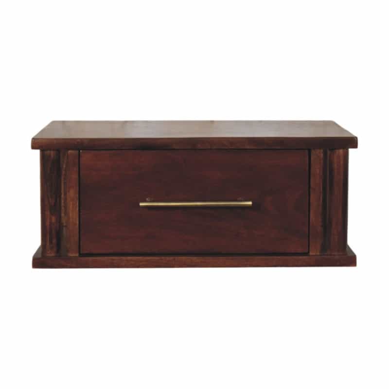 Wall-Mounted Bedside With Brass Handle