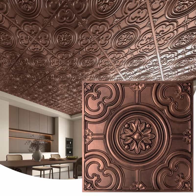 Art3d 12-Pack 24"X24" Drop Ceiling Tiles, Waterproof Glue Up Ceiling Panels