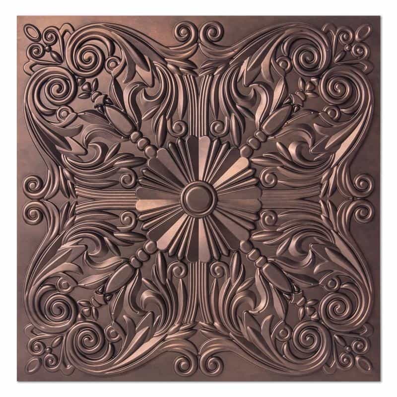 A10904ac -Art3d Decorative Ceiling Tile 2'X2' Glue Up, Lay In Ceiling Tile,12-Pack,Spanish Floral