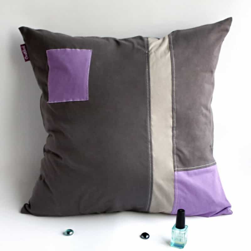 Onitiva Knitted Fabric Patch Pillow Cushion Floor Cushion - Black Temptation