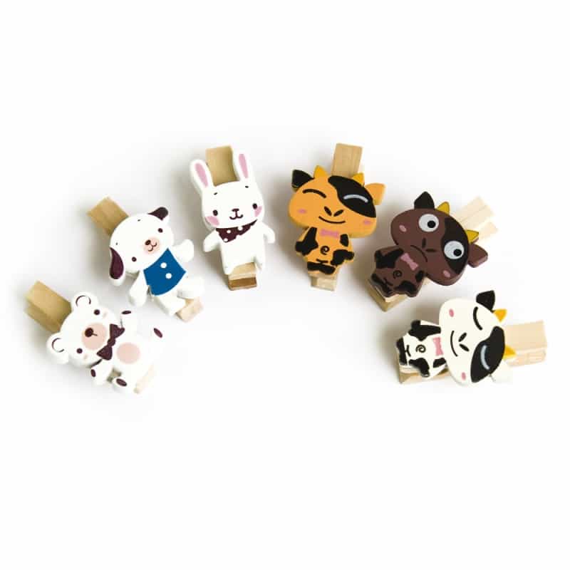 - Wooden Clips / Wooden Clamps - Sweet Family