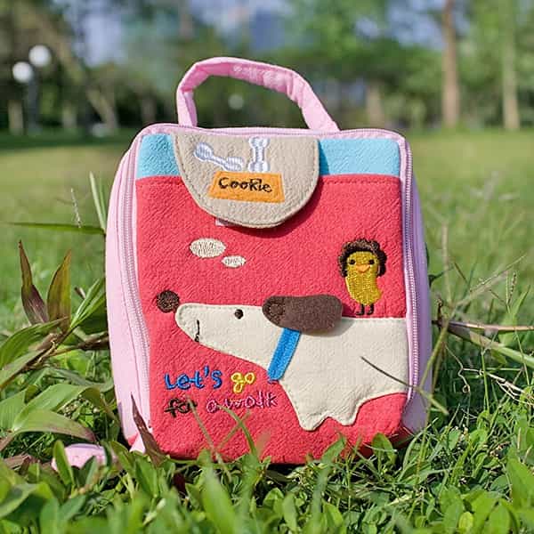 Embroidered Applique Cosmetic Bag / Camera Bag - Go For A Walk