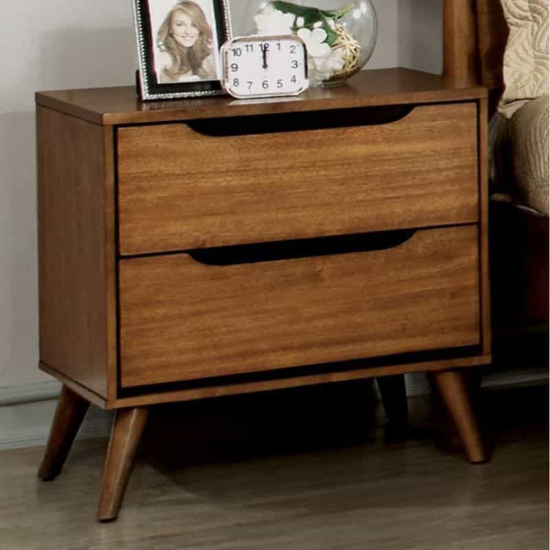Lennart Mid Century Modern Nightstand, Light Oak