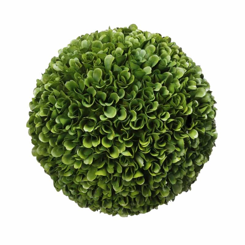 Faux Boxwood Plastic Topiary Ball For Decoration, Green