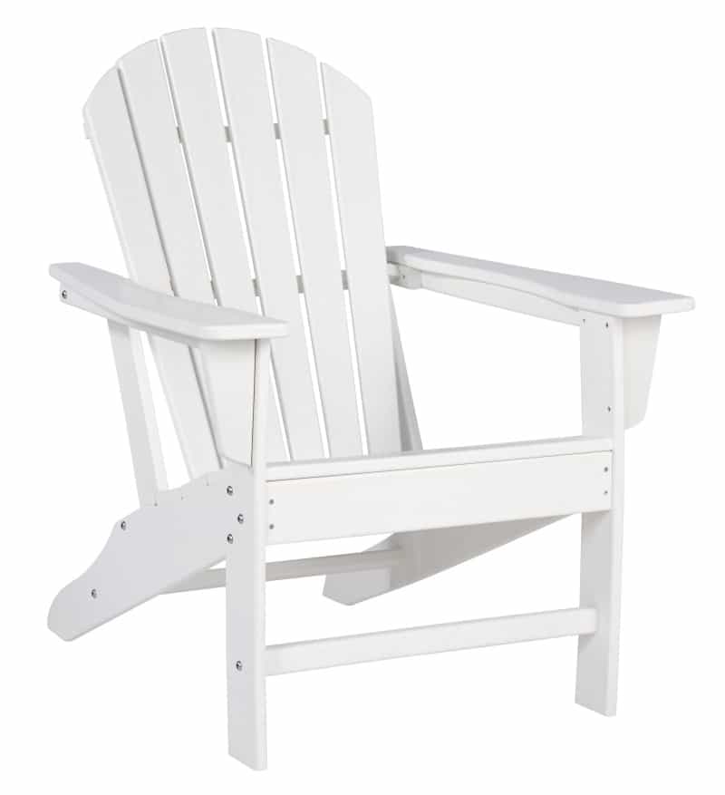 Contemporary Plastic Adirondack Chair With Slatted Back, White