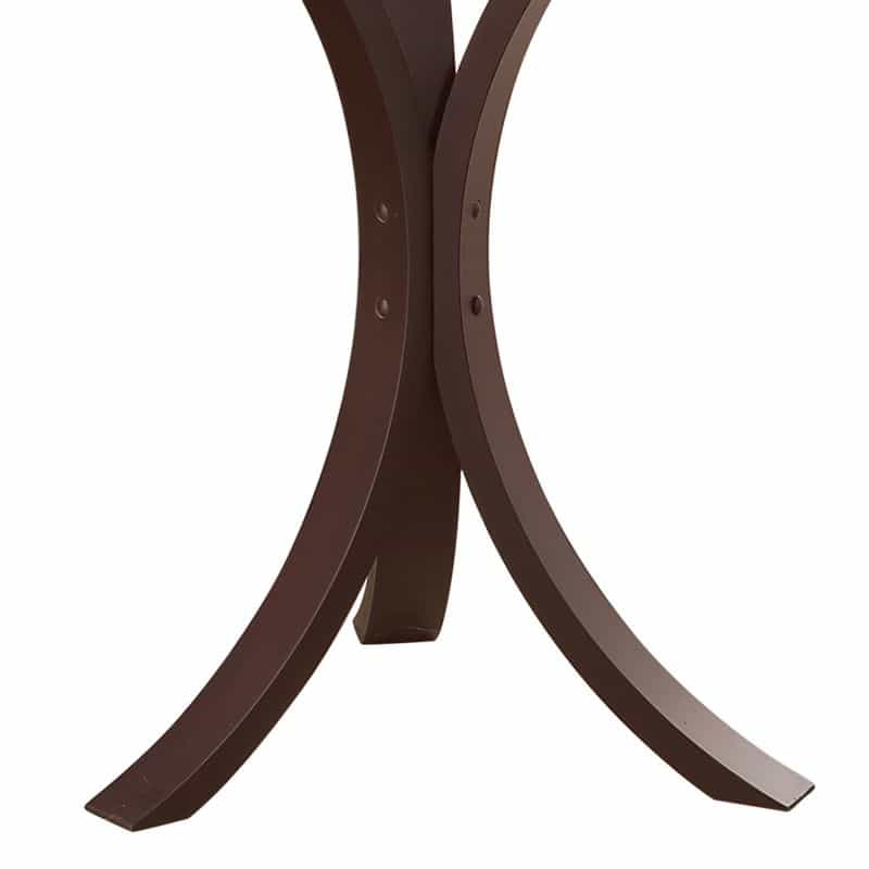 Contemporary Wood Accent Table, Tempered Glass Top, Brown, Clear