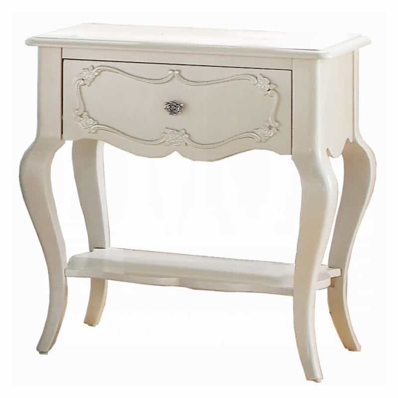 Beautiful Wood Nightstand By Edalene, Pearl White