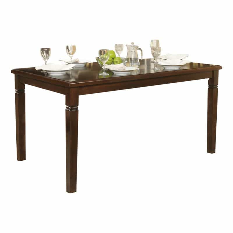 Rectangular Shape Wooden Dining Table With Tapered Legs, Oak Brown