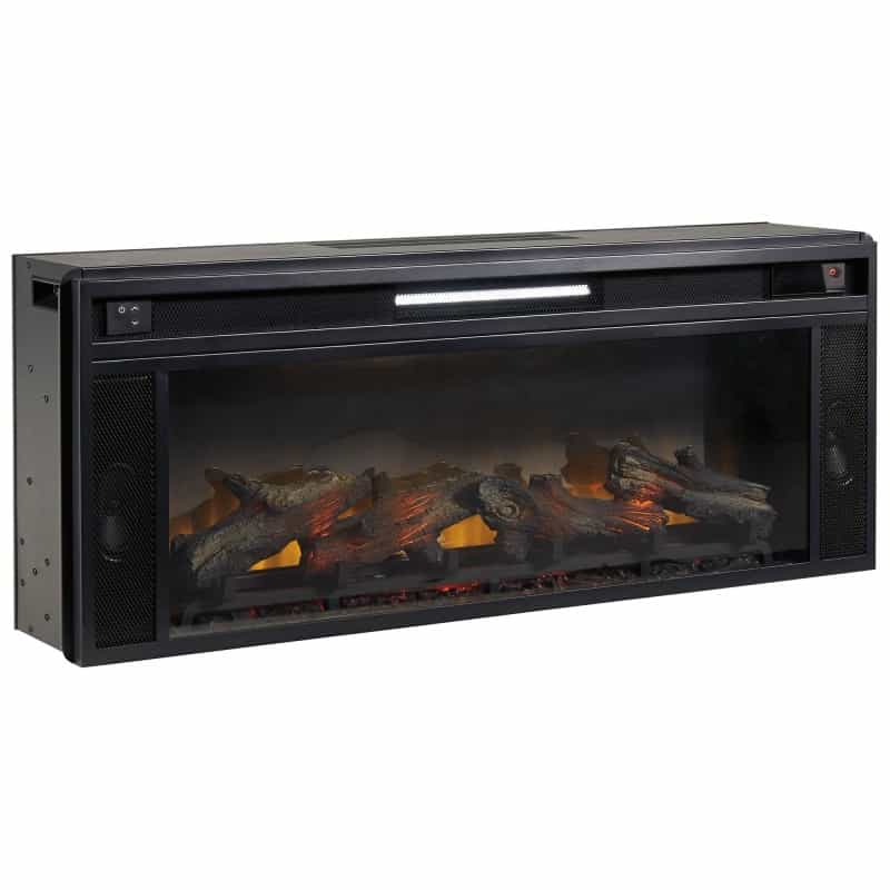 43 Inches Electric Fireplace Insert With Log Set Look, Black