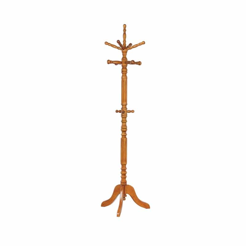 Traditional Wooden Coat Rack With Spining Top, Brown