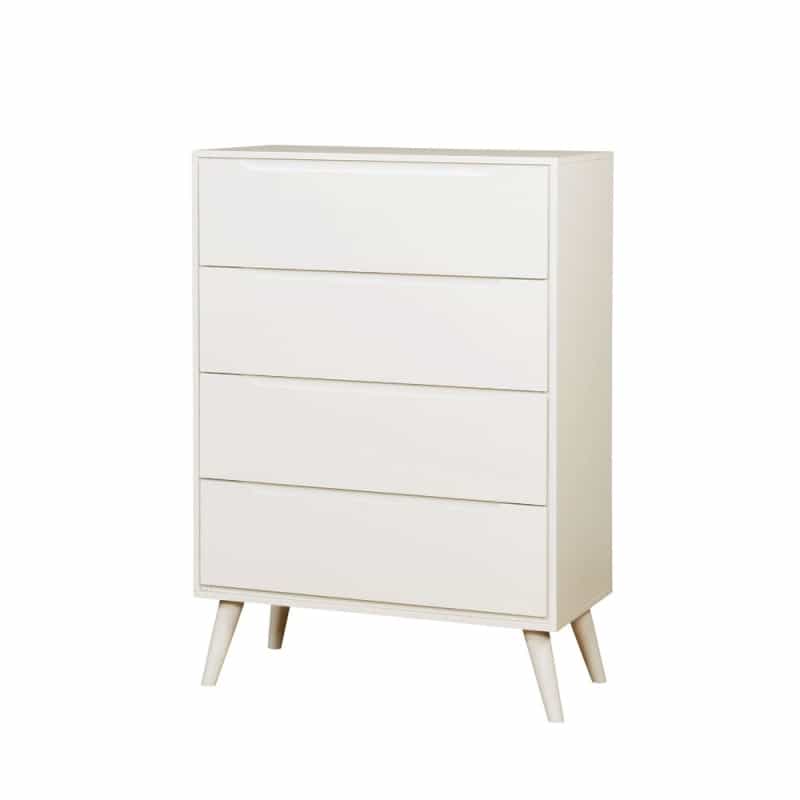 Mid Century Modern Style Wooden Chest, White