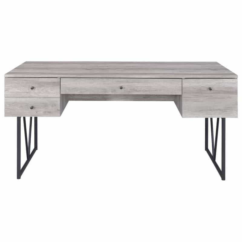 Chic Atelier Writing Desk 4 Drawer, Driftwood Gray
