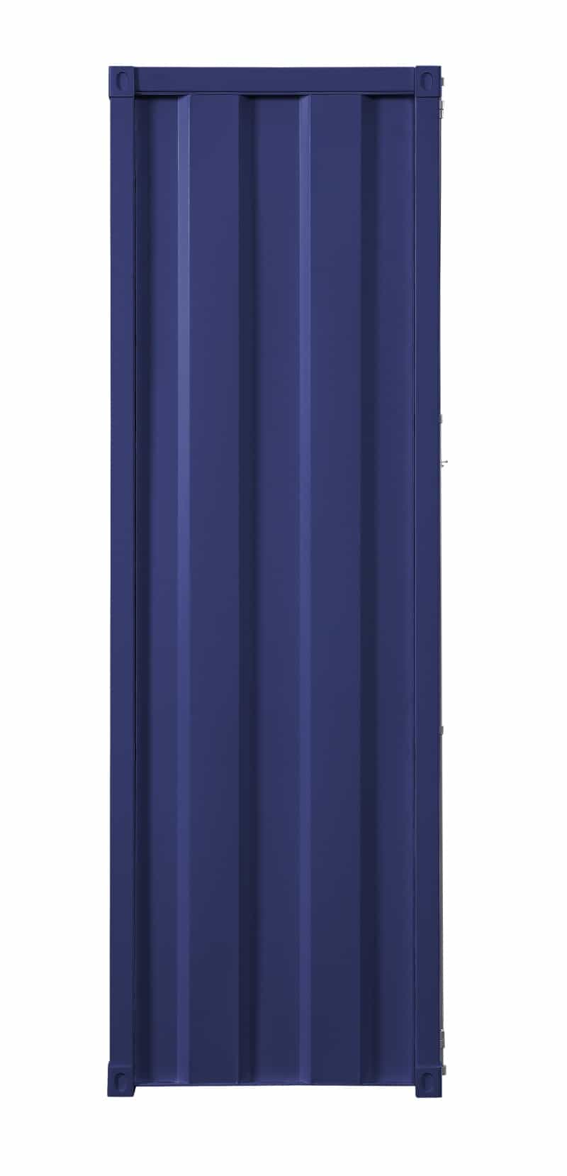 Industrial Style Metal Wardrobe With Recessed Door Front, Blue