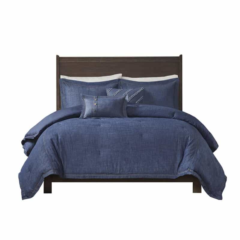 Perry Oversized Denim Comforter Set, Blue Color