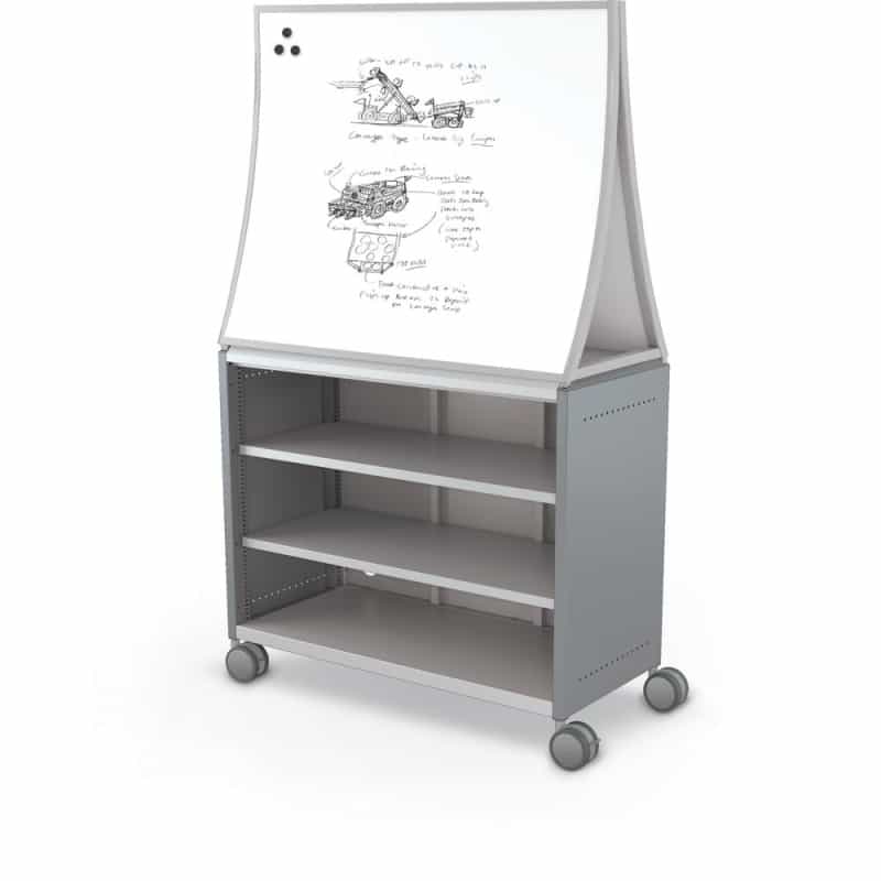 Compass Cabinet - Maxi H2 -Shelves / Casters / Ogee Board - Cool Grey