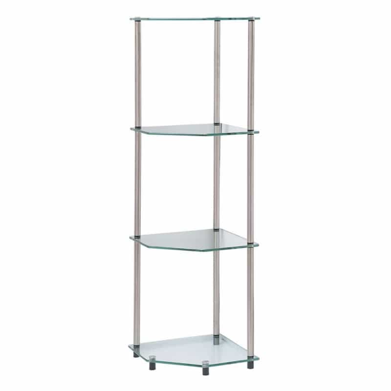 Designs2go Classic Glass 4 Tier Corner Shelf