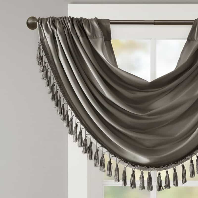 Faux Silk Waterfall Embellished Valance