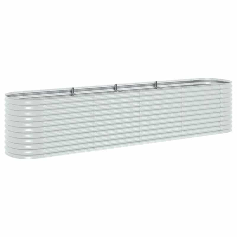 Garden Raised Bed Silver Galvanized Steel Large Tough