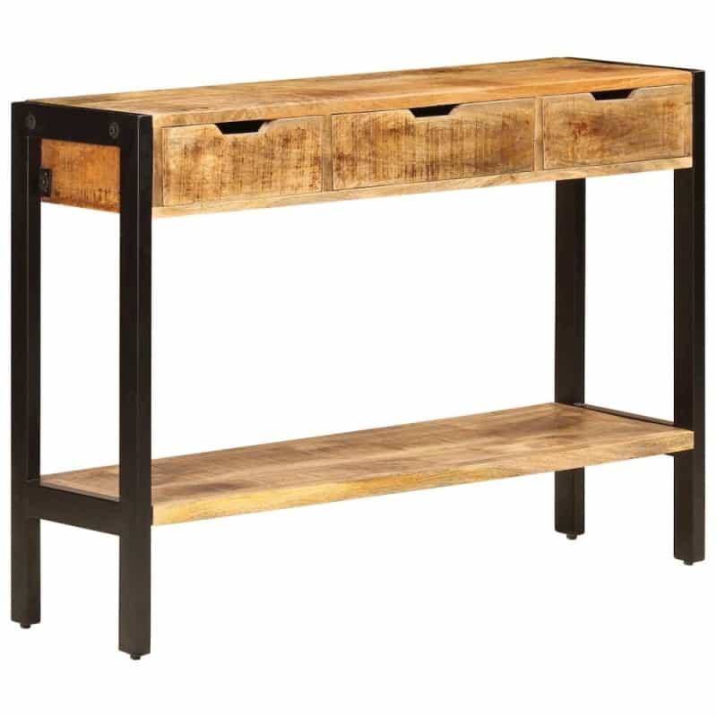 Sideboard Brown Solid Mango Wood, Powder-Coated Steel Medium