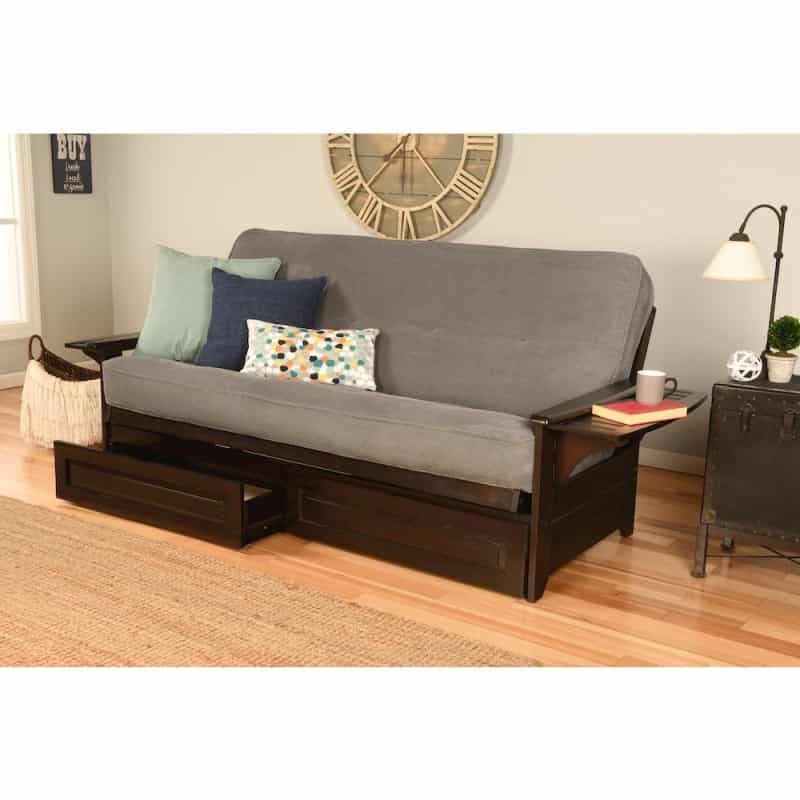 Phoenix Frame-Espresso Finish-Marmont Thunder Mattress-Storage Drawers