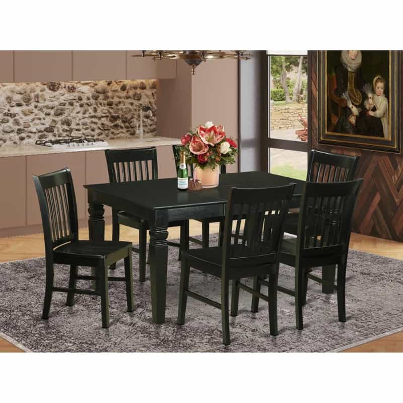 7 Pc Dining Room Set -Dinette Table And 6 Dining Chairs