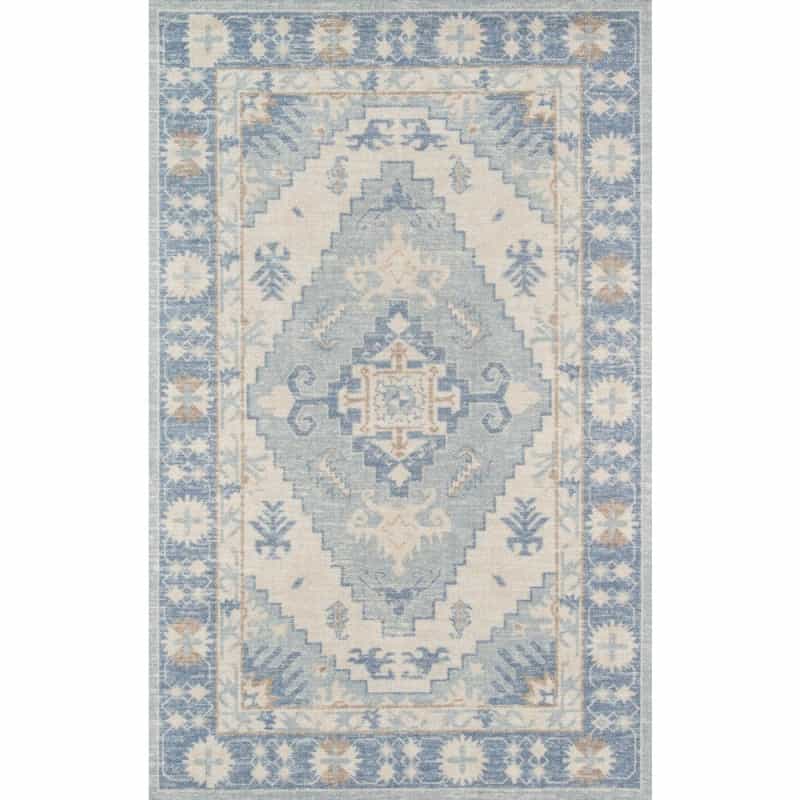 Traditional Rectangle Area Rug, Blue, 7'9" X 9'10"
