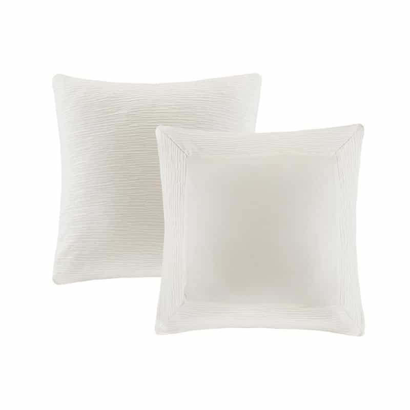 Hanae Cotton Blend Yarn Dyed Euro Sham, White Color