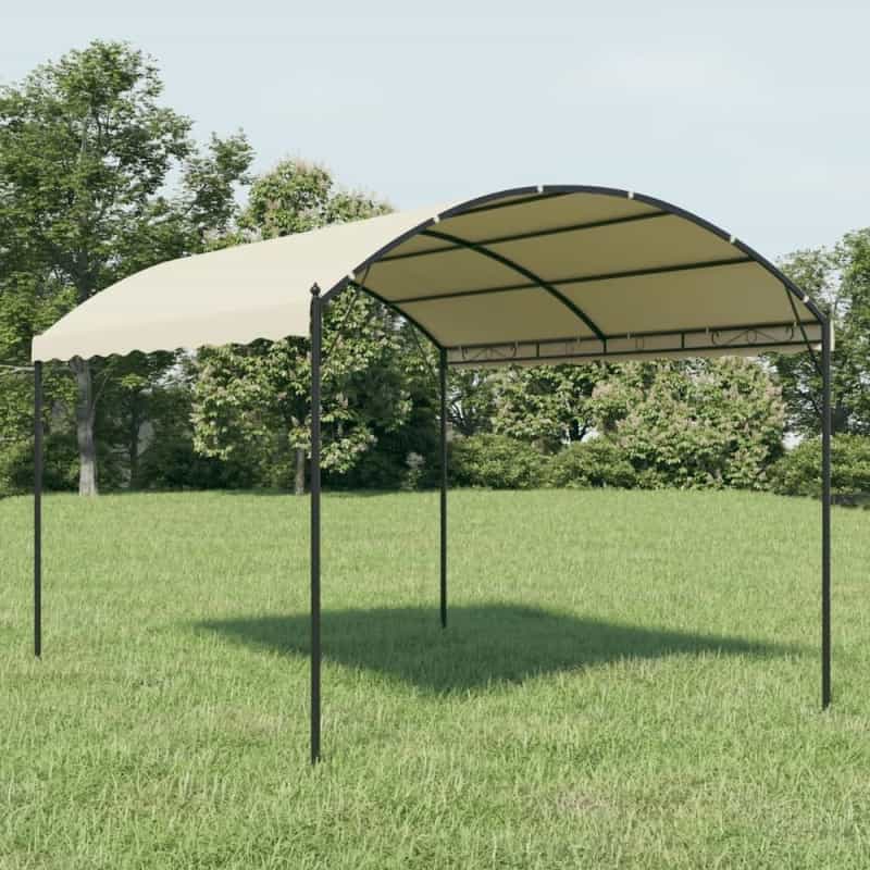Gazebo Cream And Black Fabric (100% Polyester), Steel Large
