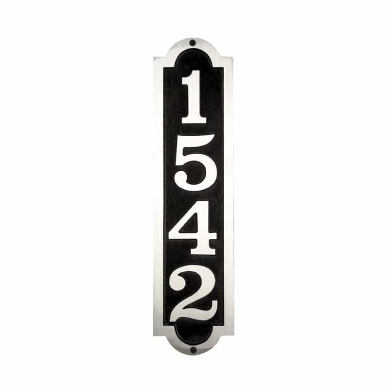 Hampton Cast Aluminum Address Plaque With Brushed Aluminum Numbers