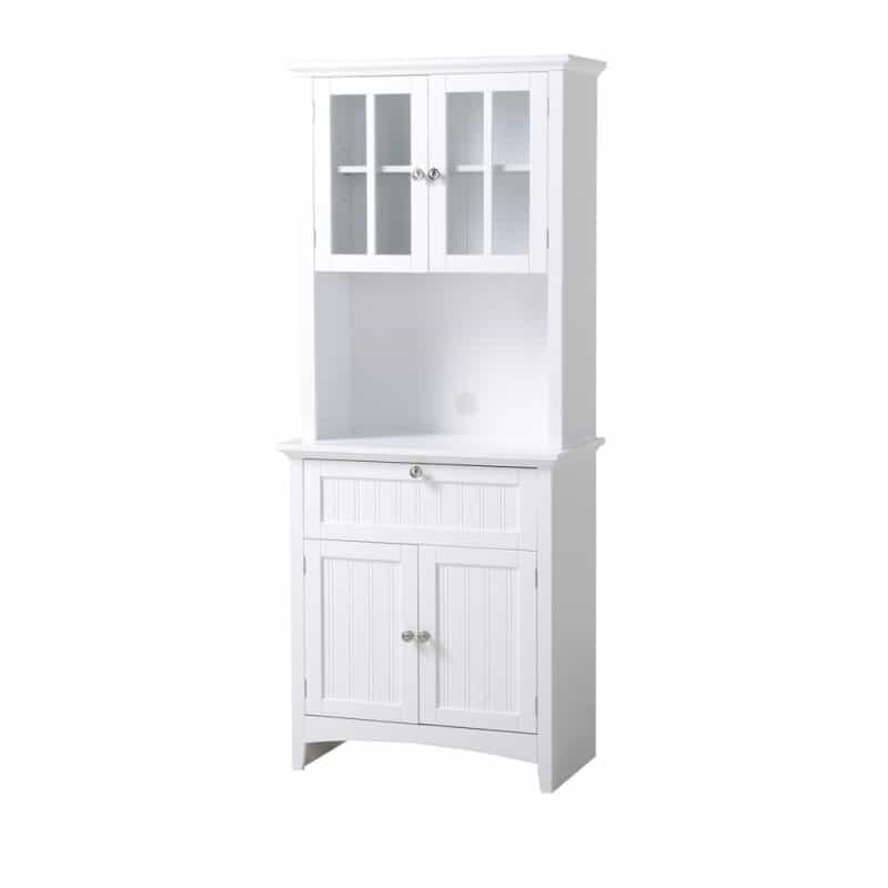 Buffet And Hutch With Framed Glass Doors And Drawer