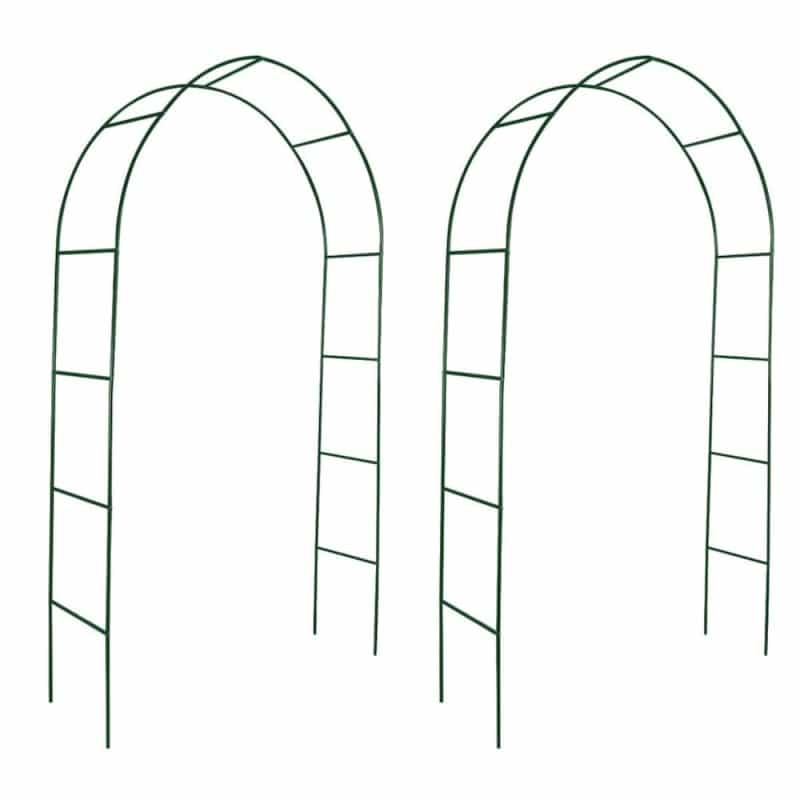 Garden Arch Dark Green Iron 2 Pieces Durable Garden Arch