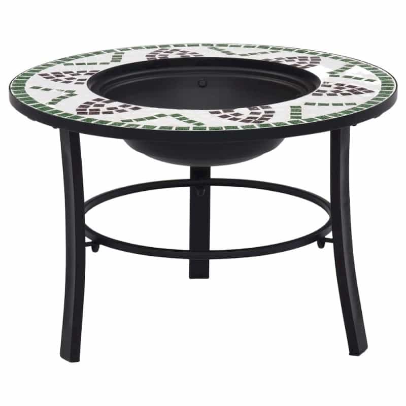 Vidaxl Mosaic Fire Pit Green 26.8" Ceramic, 46722