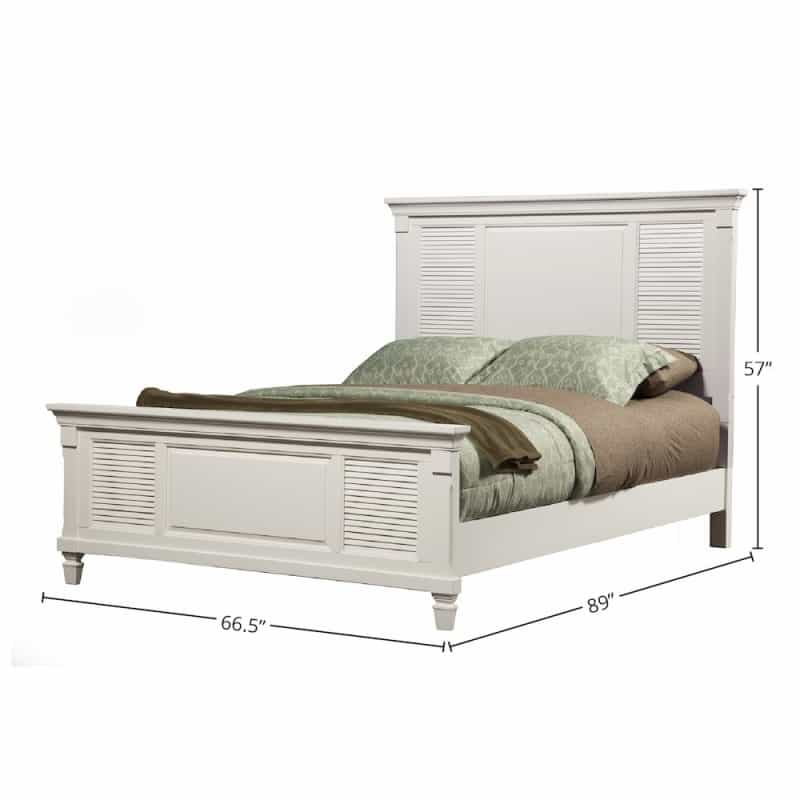 Winchester Queen Shutter Pannel Bed, White