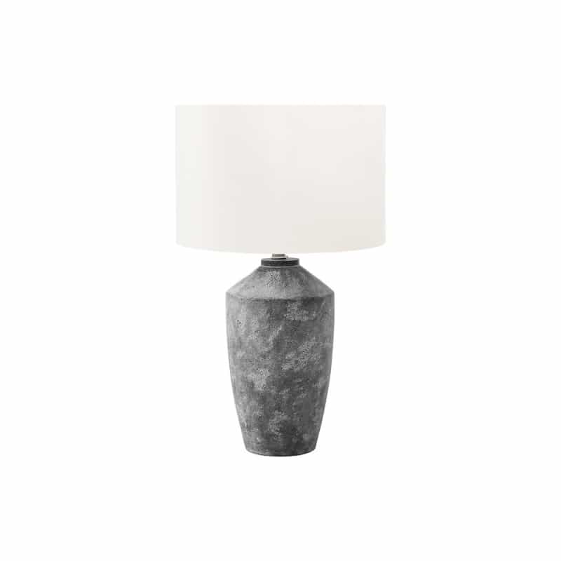25"H, Table Lamp, Grey Concrete, Ivory / Cream Shade, Contemporary, Modern