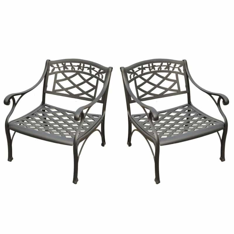 Sedona 2Pc Cast Aluminum Outdoor Lounge Chair Set - 2 Club Chairs