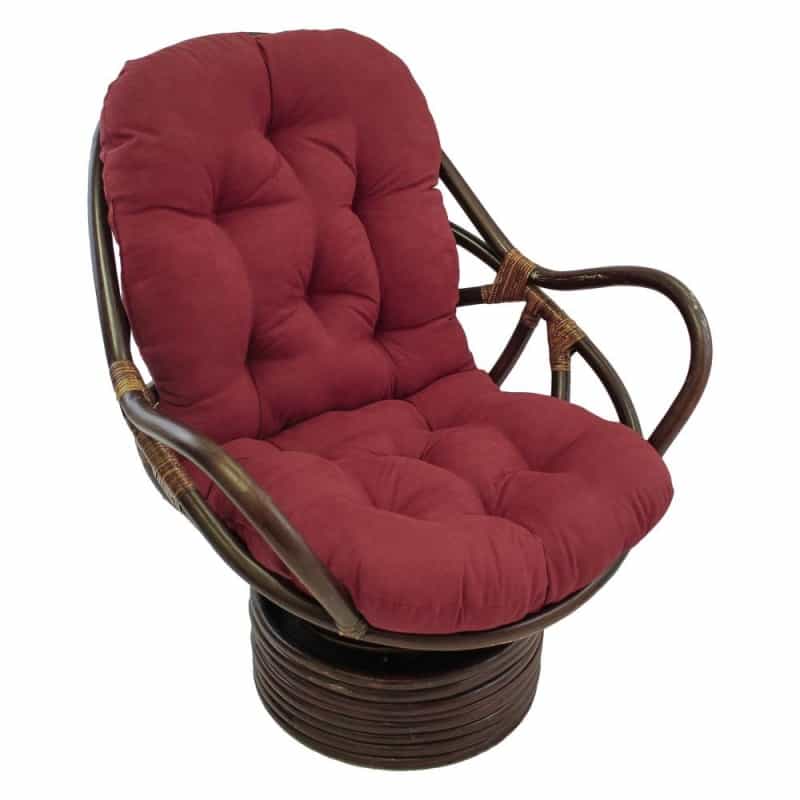 Rattan Swivel Rocker With Micro Suede Cushion
