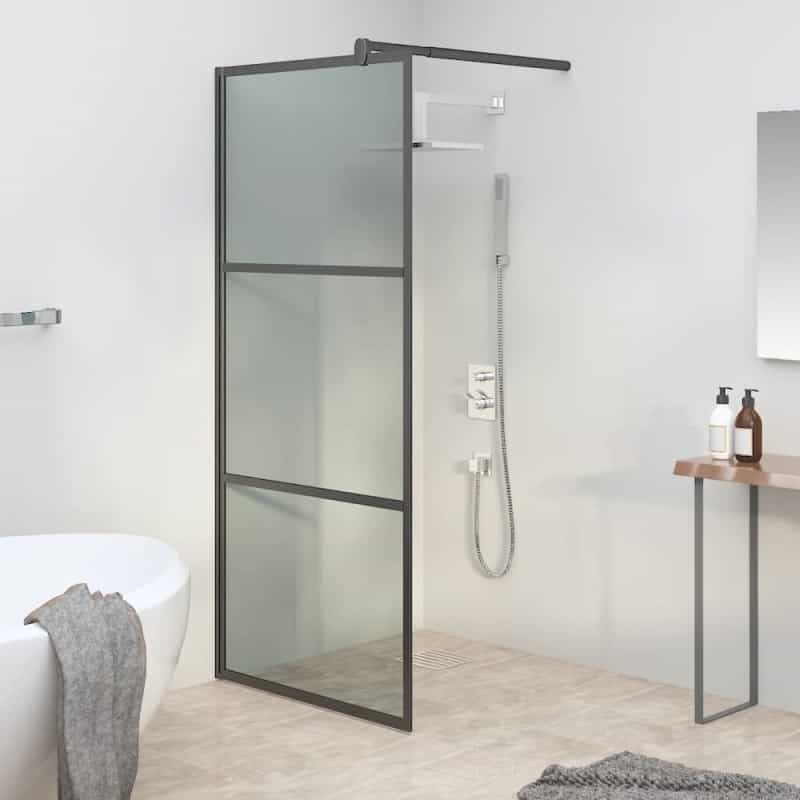 Walk-In Shower Wall 31.5"X76.8" Dark Esg Glass Black