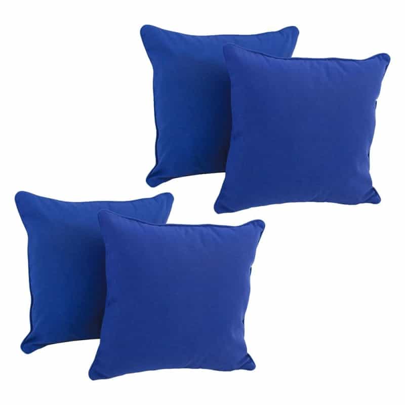 18-Inch Double-Corded Solid Twill Square Throw Pillows With Inserts (Set Of 4) 9810-Cd-S4-Tw-Rb