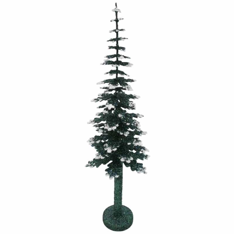 Paper Mache Tree - Green With Snow 40Cm