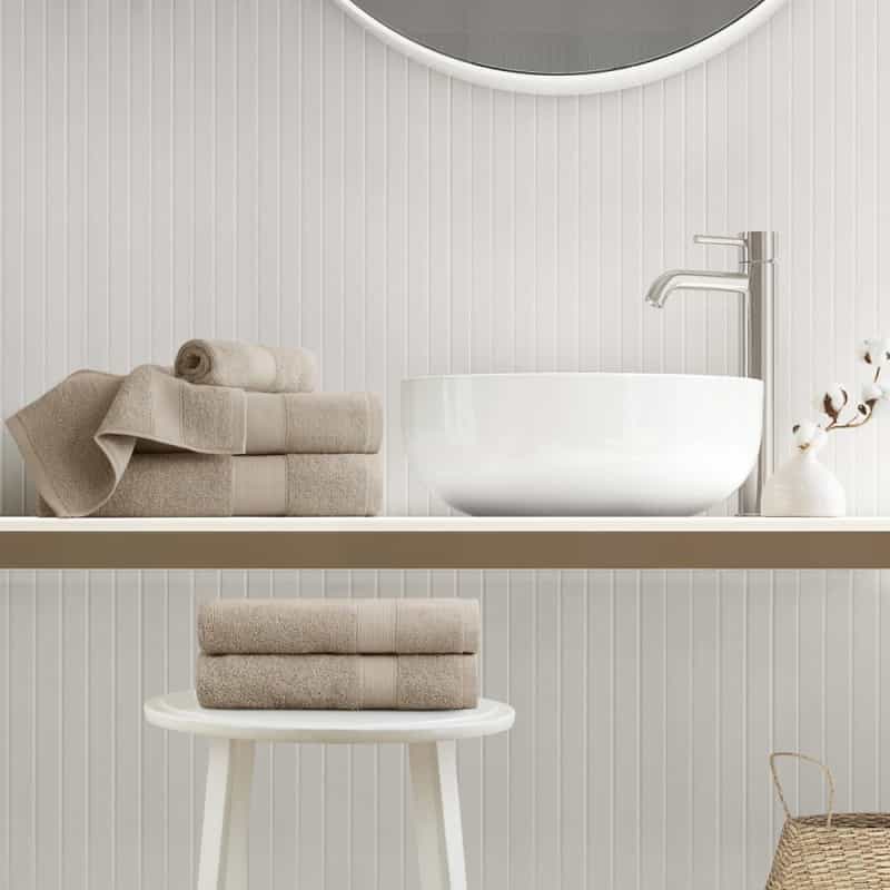 500Gsm Plush 6Pc Towel Set, Beige Color