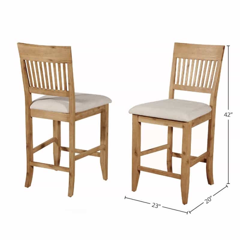 Aspen Set Of 2 Pub Chairs, Antique Natural