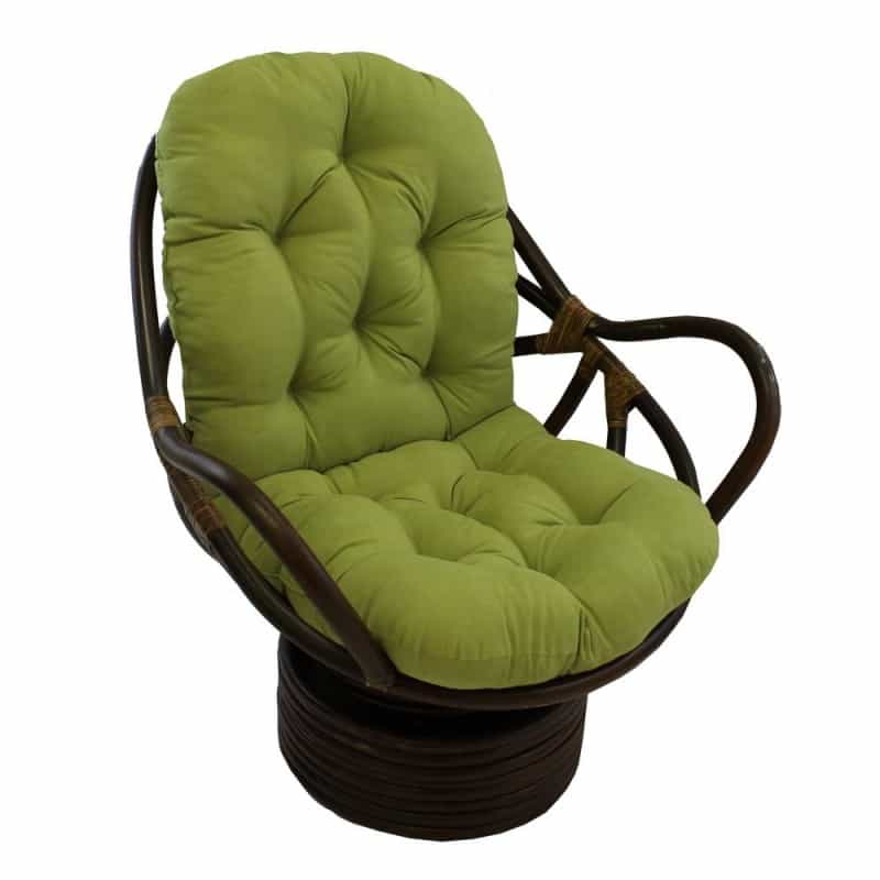 Rattan Swivel Rocker With Micro Suede Cushion