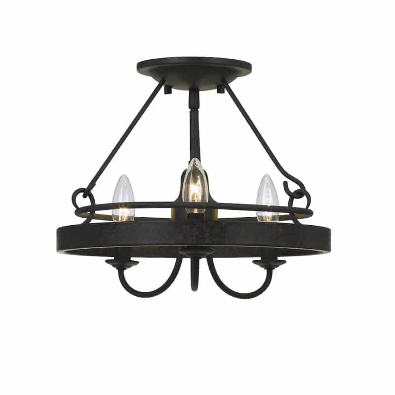 60W X 3 Helena Metal 2 In 1 Pendant/Semi Flush Mount Fixture