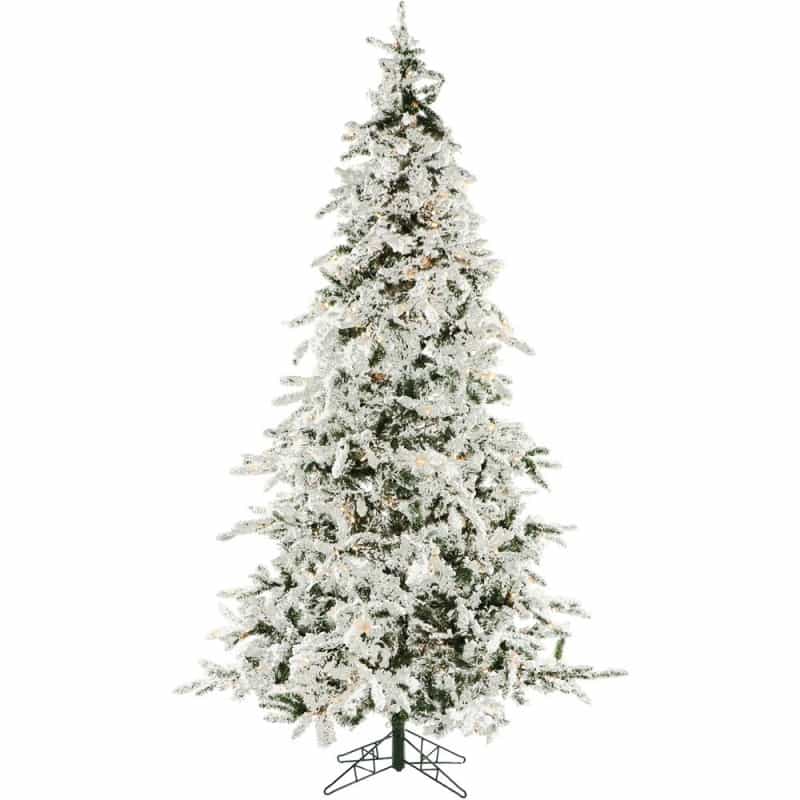 Christmas Time 7.5' White Pine, Snowy Tree, Clr Smrt Lght, Ez Cnct