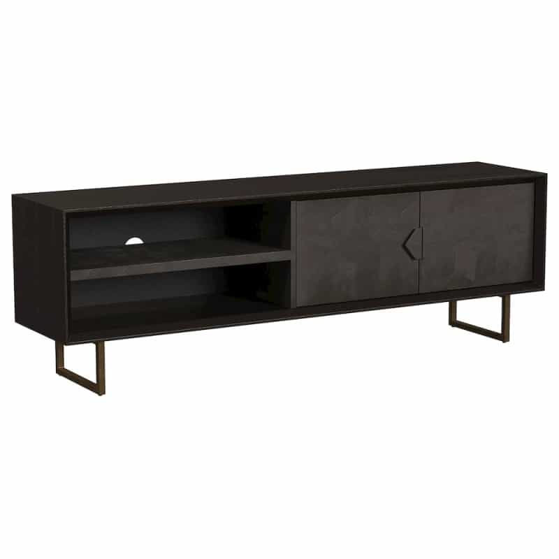 Marsden 2-Door Mango Wood 70" Tv Stand Charcoal Black
