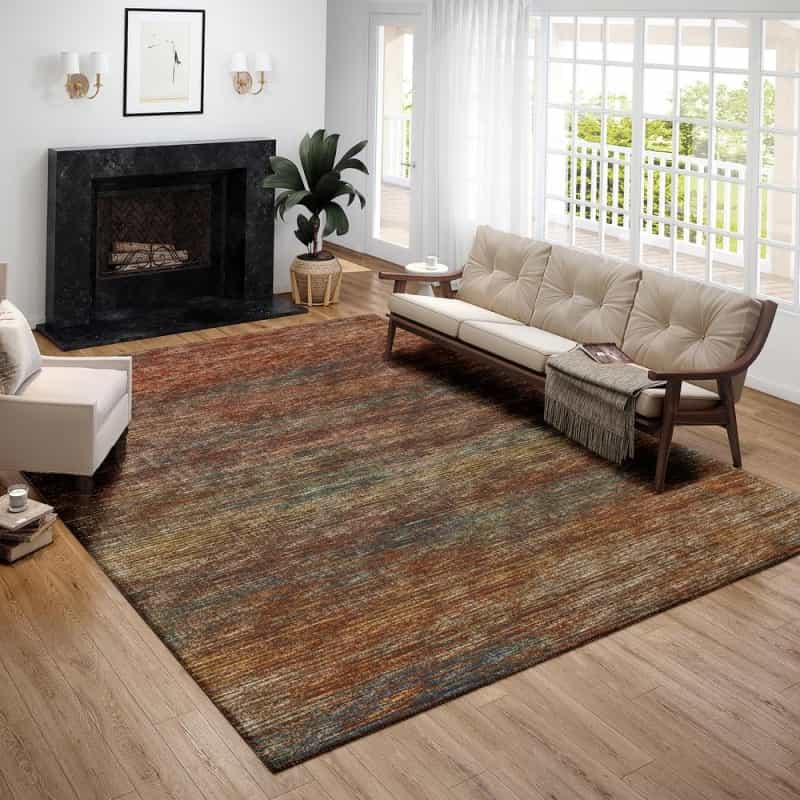 Marston Canyon Transitional Striped 10' X 14' Area Rug Canyon Ama31