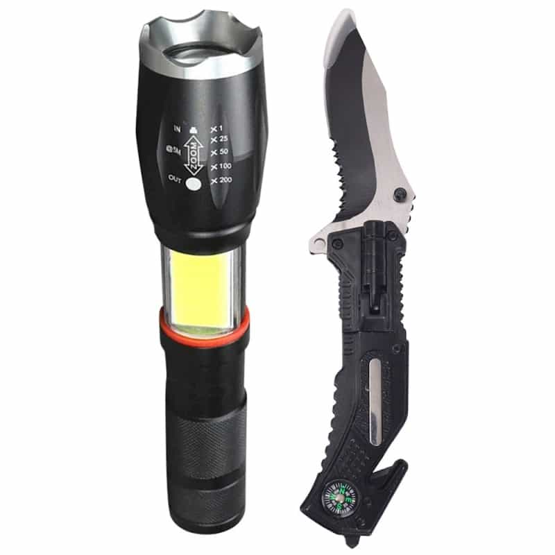 Flashlight And Knife 2 Piece Combo