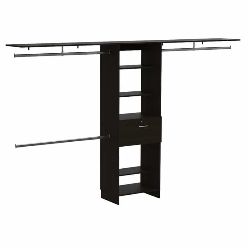 Zamora 70"W - 118"W Closet System Black Wengue